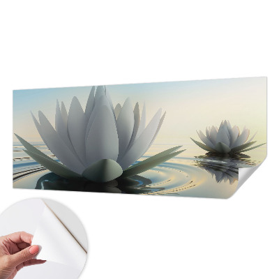 Fotobehang voor de kinderkamer met een patroon van waterlelies