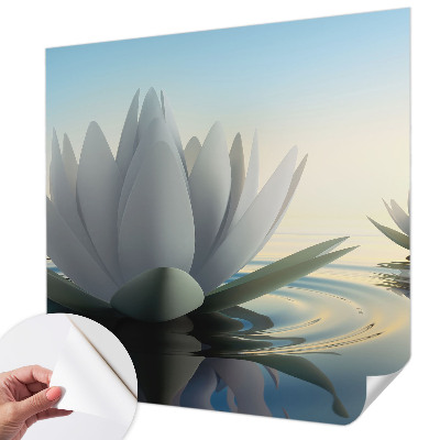 Fotobehang voor de kinderkamer met een patroon van waterlelies