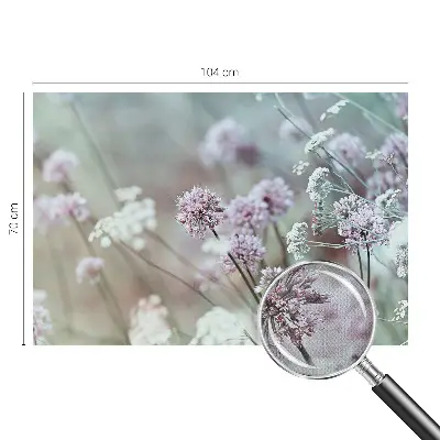 Foto behang voor de keuken met een patroon van wilde bloemen