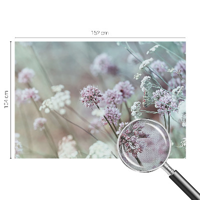 Foto behang voor de keuken met een patroon van wilde bloemen