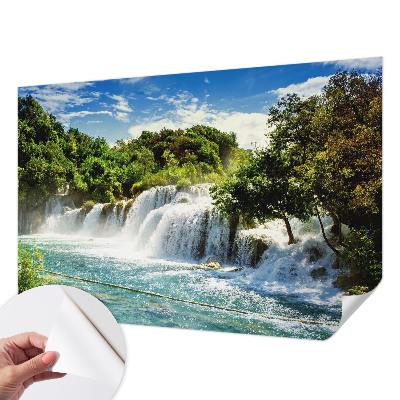 Zelfklevend fotobehang met een prachtige waterval als motief
