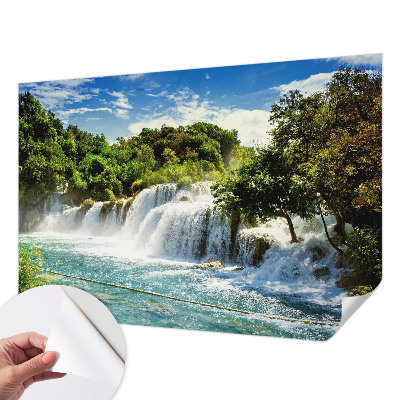 Zelfklevend fotobehang met een prachtige waterval als motief