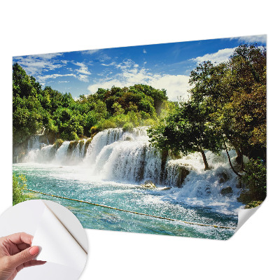 Zelfklevend fotobehang met een prachtige waterval als motief