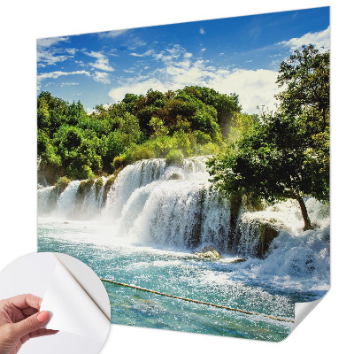 Zelfklevend fotobehang met een prachtige waterval als motief