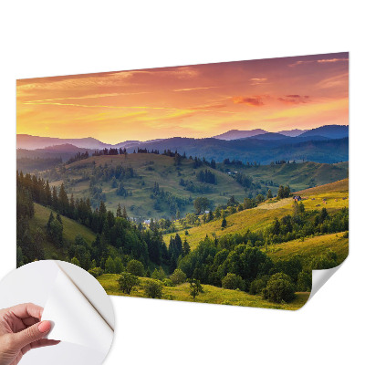 Zelfklevende behangsticker met een berglandschap als print