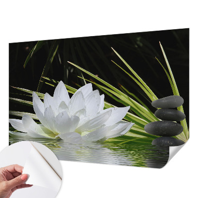 Zelfklevend fotobehang op maat met een mediterende lelie als motief