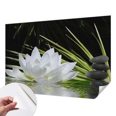 Zelfklevend fotobehang op maat Lelie-meditatie