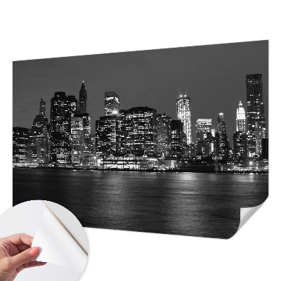 Foto behang voor de kinderkamer met nachtelijke metropoolprint