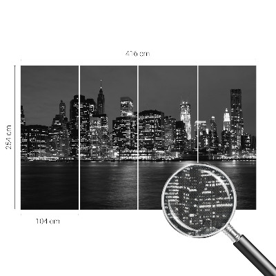 Foto behang voor de kinderkamer Nachtmetropool