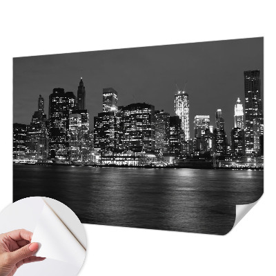 Foto behang voor de kinderkamer met nachtelijke metropoolprint