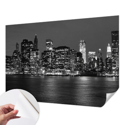 Foto behang voor de kinderkamer met nachtelijke metropoolprint