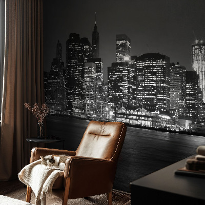 Foto behang voor de kinderkamer Nachtmetropool