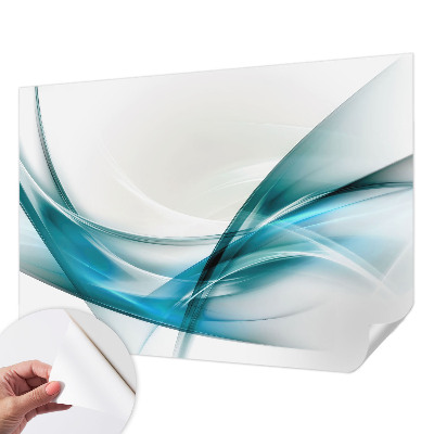 Fotobehang kinderkamer met een patroon van blauwe golven