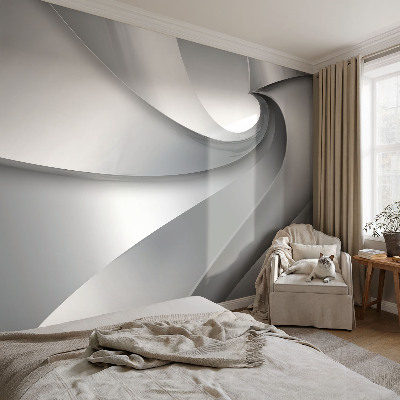 Fotobehang voor de kinderkamer met een patroon van geometrische spiralen