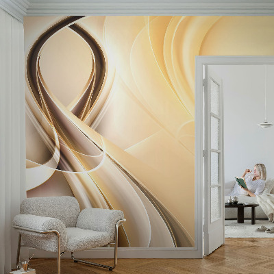 Zelfklevend fotobehang met een motief van golvende lijnen