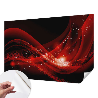 Zelfklevend fotobehang op maat met een rood vortex-design