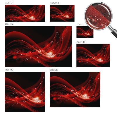 Zelfklevend fotobehang op maat met een rood vortex-design