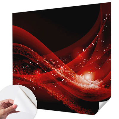 Zelfklevend fotobehang op maat met een rood vortex-design