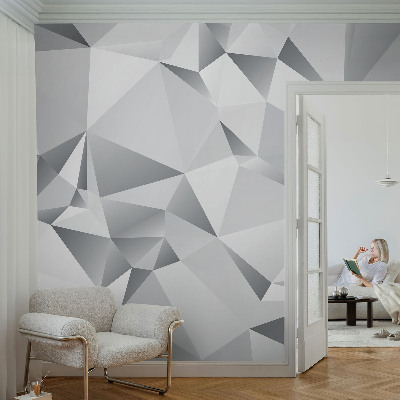 3D fotobehang met abstracte geometrische vormen