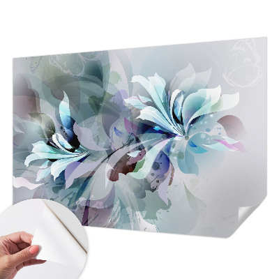 Zelfklevend fotobehang met een abstract bloemmotief