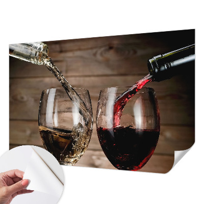 Zelfklevend fotobehang op maat met een ontwerp van een glas wijn