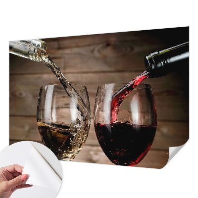 Zelfklevend fotobehang op maat met een ontwerp van een glas wijn