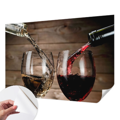 Zelfklevend fotobehang op maat met een ontwerp van een glas wijn