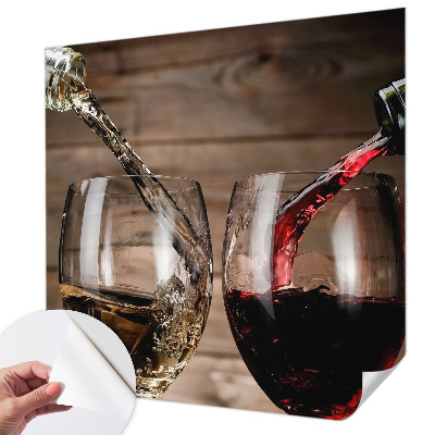 Zelfklevend fotobehang op maat met een ontwerp van een glas wijn