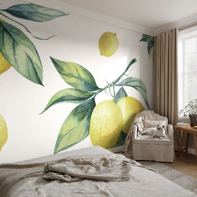 3D fotobehang met citroenmotief