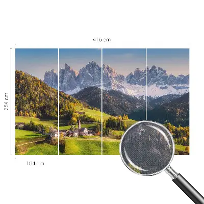 Fotobehang voor de kinderkamer met een berglandschap als motief
