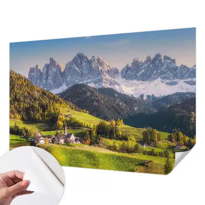Fotobehang voor de kinderkamer met een berglandschap als motief