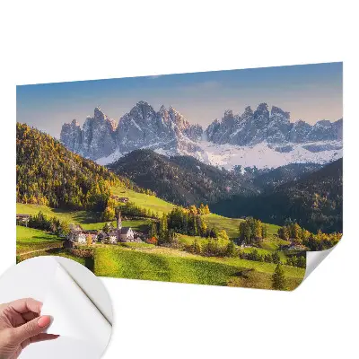 Fotobehang voor de kinderkamer met een berglandschap als motief