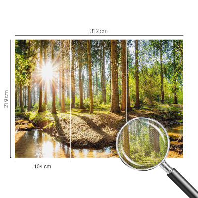Fotobehang babykamer met een sprookjesachtig boslandschap