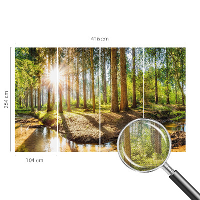 Fotobehang babykamer met een sprookjesachtig boslandschap
