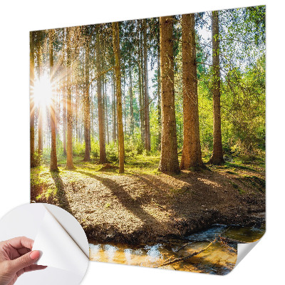 Fotobehang babykamer met een sprookjesachtig boslandschap