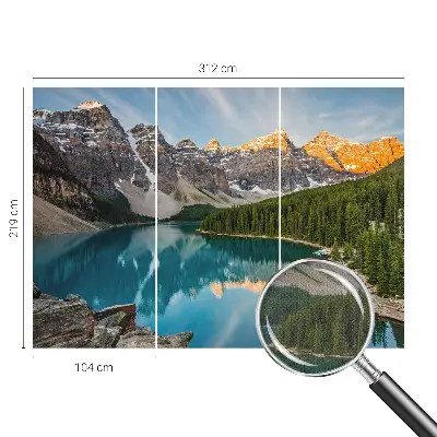 Fotobehang tienerkamer met ontwerp van een bergreflectie