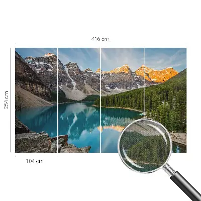 Fotobehang tienerkamer met ontwerp van een bergreflectie