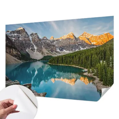 Fotobehang tienerkamer met ontwerp van een bergreflectie