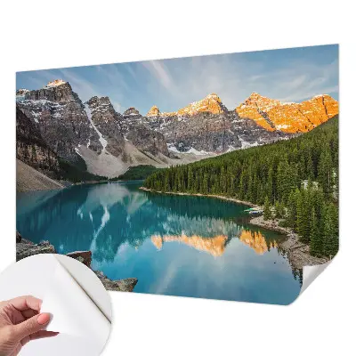 Fotobehang tienerkamer met ontwerp van een bergreflectie