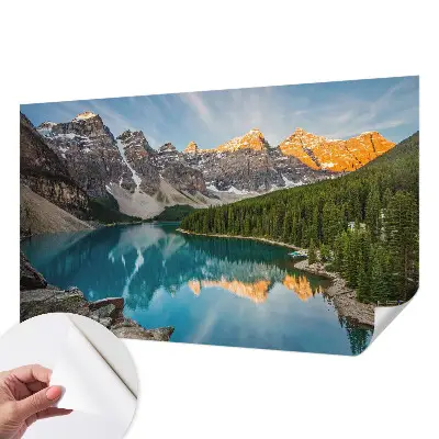 Fotobehang tienerkamer met ontwerp van een bergreflectie