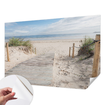 Foto behang voor de keuken Houten loopbrug