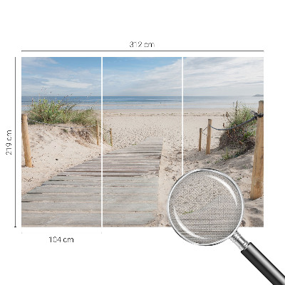 Foto behang voor de keuken Houten loopbrug