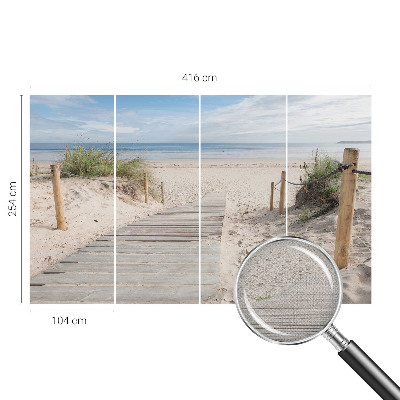 Foto behang voor de keuken Houten loopbrug