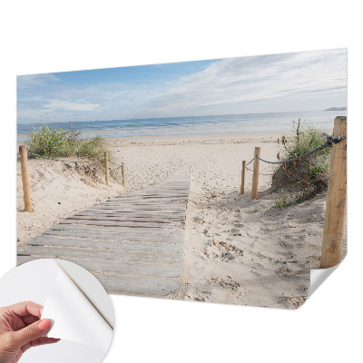 Foto behang voor de keuken Houten loopbrug