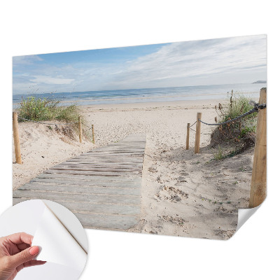 Foto behang voor de keuken Houten loopbrug