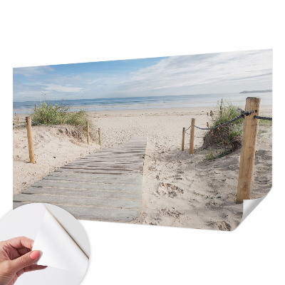 Foto behang voor de keuken Houten loopbrug