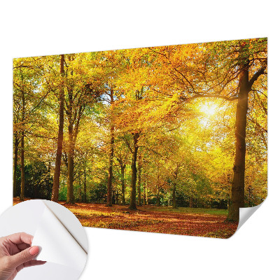 Zelfklevend fotobehang op maat Gouden bladeren