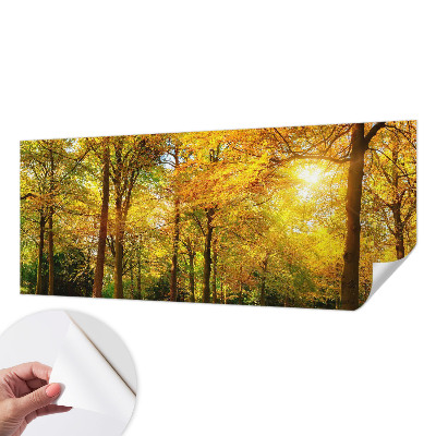 Zelfklevend fotobehang op maat met goudkleurige bladeren als motief