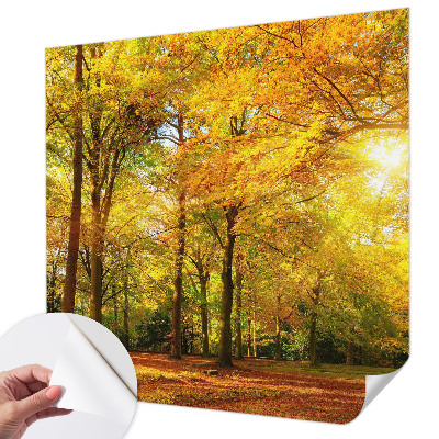 Zelfklevend fotobehang op maat Gouden bladeren