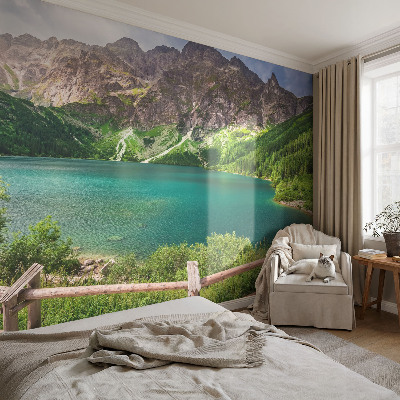 Fotobehang voor kinderkamer met een berglandschap als ontwerp